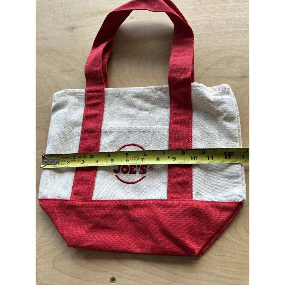 NWT Trader Joe’s Mini Canvas Tote Bag Red Limited Edition Reusable Grocery Tote - Picture 4 of 4